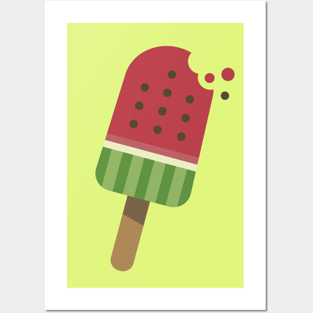 Watermelon Ice Pop Wall Art by Dellan